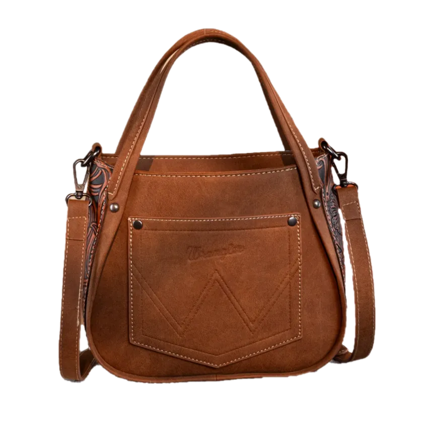 Wrangler Ladies Genuine Hair-On Cowhide Brown Tote Crossbody Bag WG169-2022BR