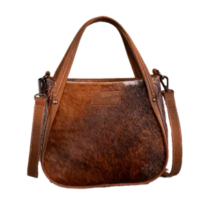 Wrangler Ladies Genuine Hair-On Cowhide Brown Tote Crossbody Bag WG169-2022BR