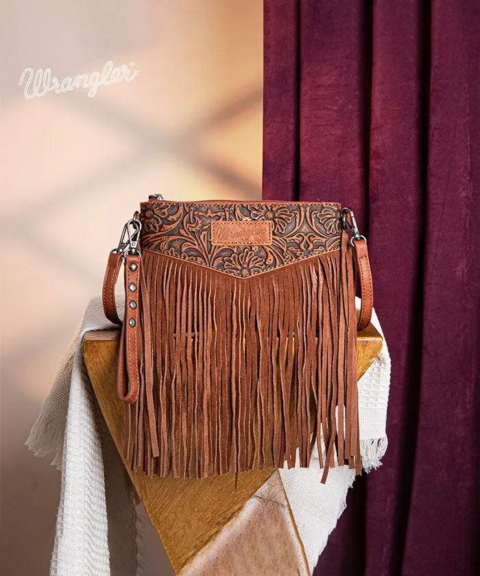 Wrangler Vintage Floral Fringe Crossbody Bag