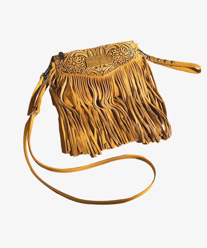 Wrangler Vintage Floral Fringe Crossbody Bag