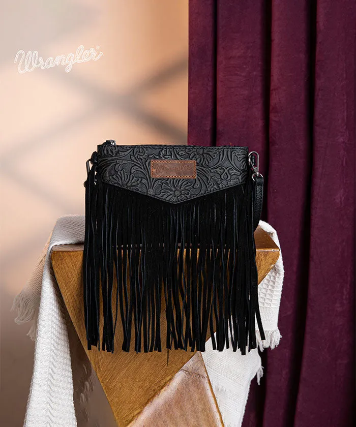 Wrangler Vintage Floral Fringe Crossbody Bag
