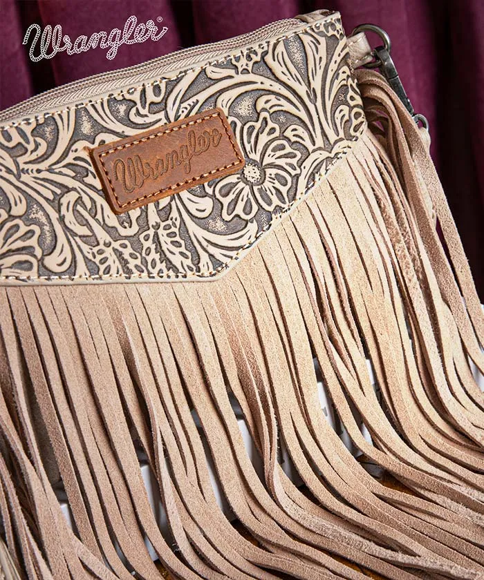 Wrangler Vintage Floral Fringe Crossbody Bag