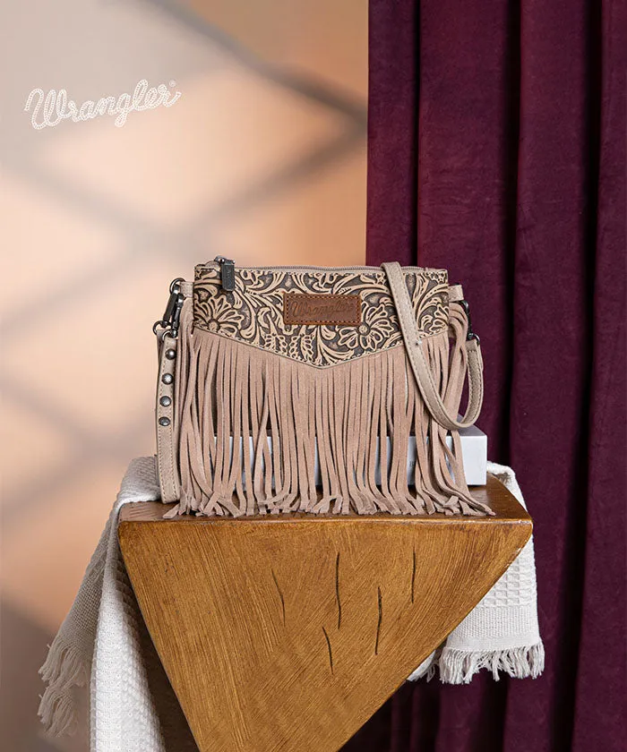 Wrangler Vintage Floral Fringe Crossbody Bag