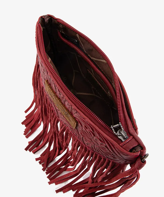 Wrangler Vintage Floral Fringe Crossbody Bag