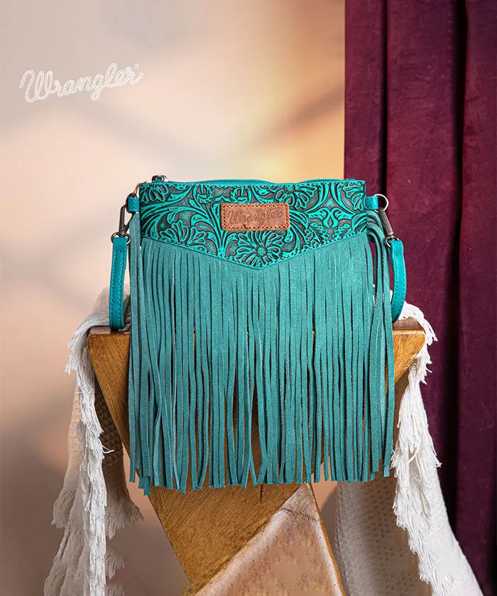 Wrangler Vintage Floral Fringe Crossbody Bag
