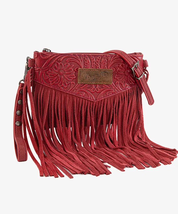 Wrangler Vintage Floral Fringe Crossbody Bag