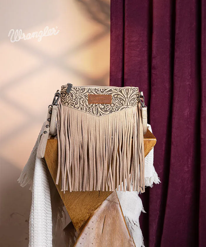 Wrangler Vintage Floral Fringe Crossbody Bag