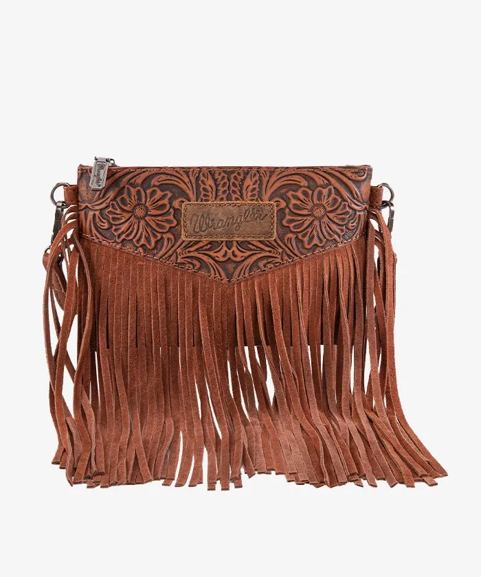 Wrangler Vintage Floral Fringe Crossbody Bag