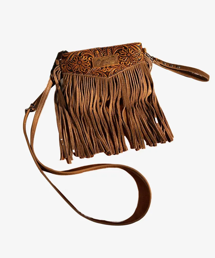 Wrangler Vintage Floral Fringe Crossbody Bag