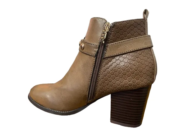 Xti scarpa con tacco Botin Taupe 48399