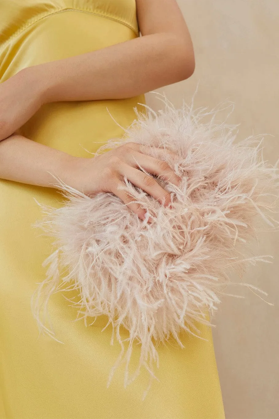 Zahara Feather Pouch - Oyster