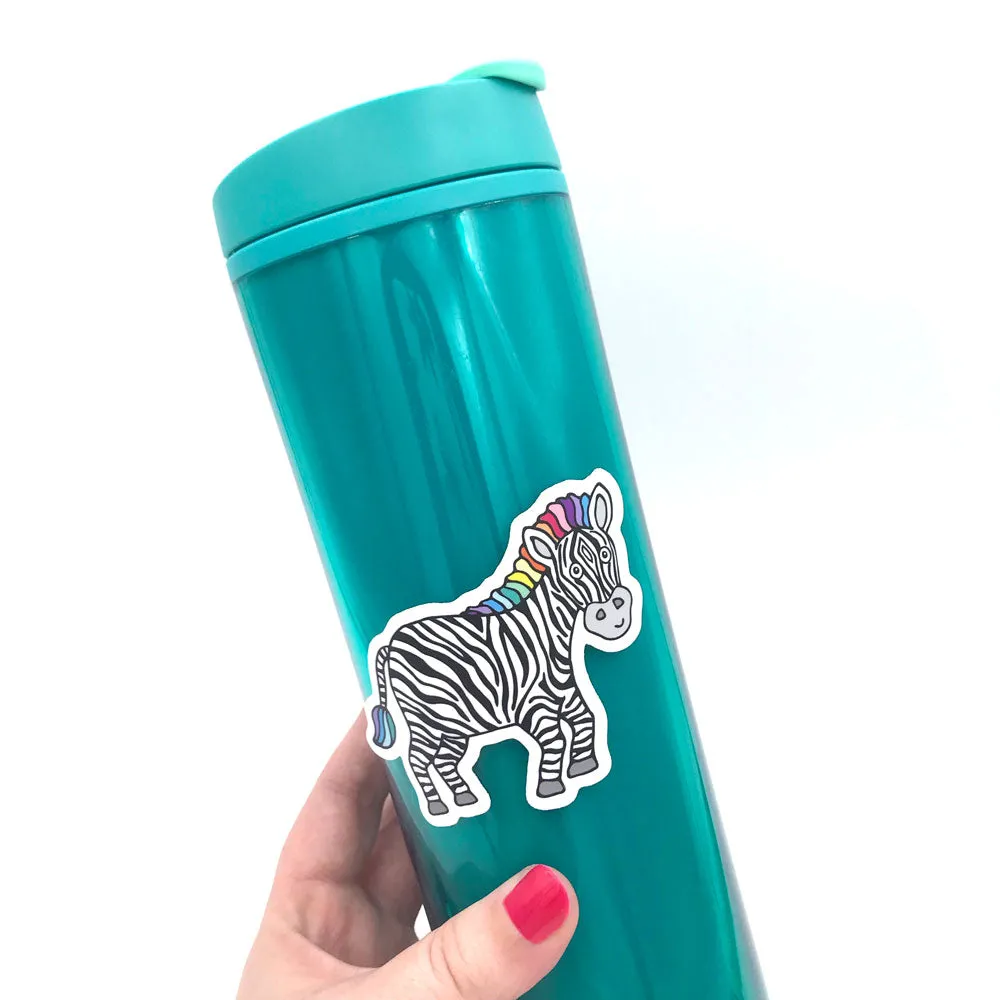 Zippy Zebra Vinyl Sticker - Waterproof & Scratch Resistant  * 10% of Proceeds Go To Charity *