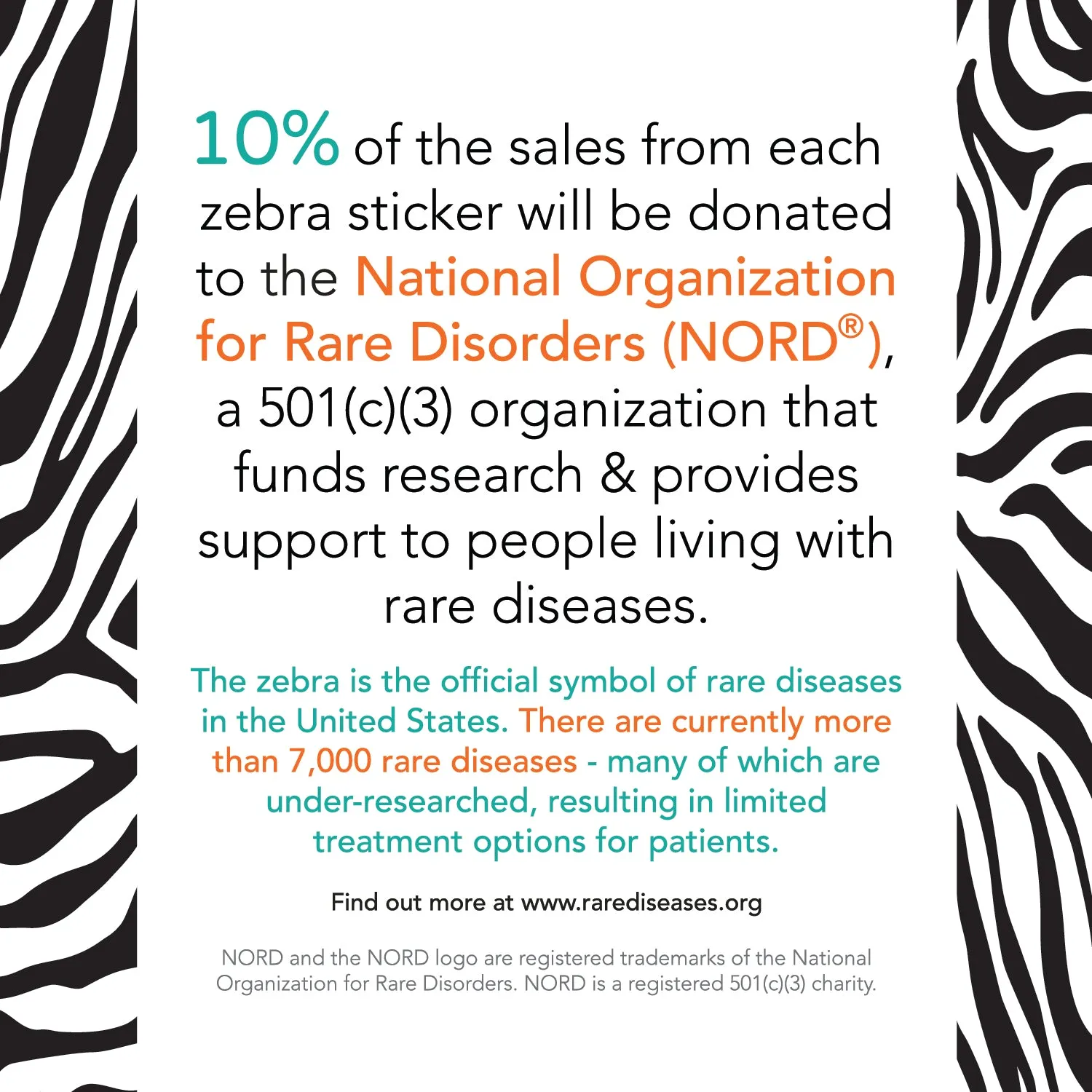 Zippy Zebra Vinyl Sticker - Waterproof & Scratch Resistant  * 10% of Proceeds Go To Charity *
