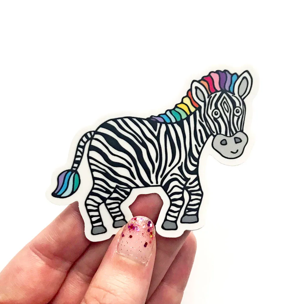 Zippy Zebra Vinyl Sticker - Waterproof & Scratch Resistant  * 10% of Proceeds Go To Charity *