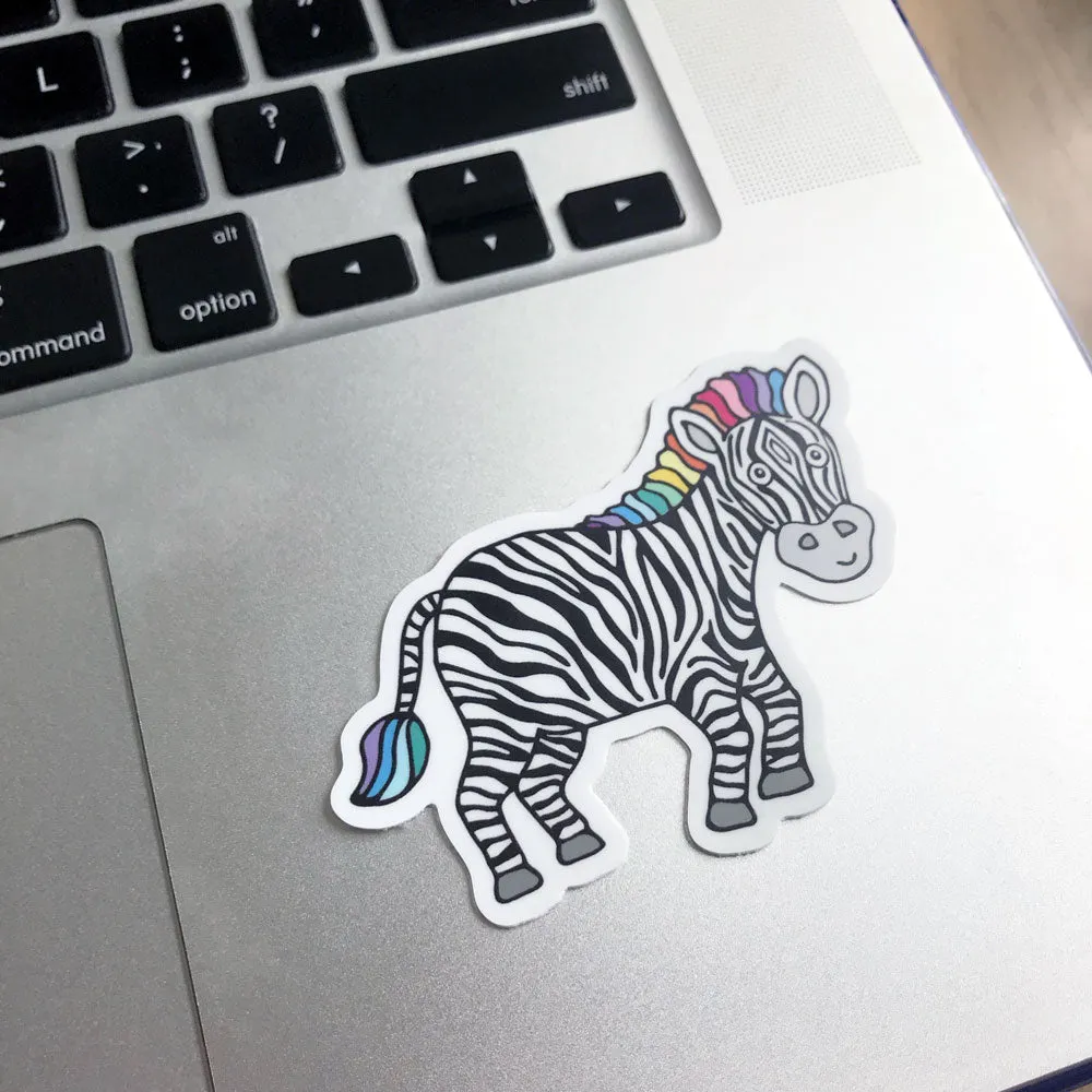 Zippy Zebra Vinyl Sticker - Waterproof & Scratch Resistant  * 10% of Proceeds Go To Charity *